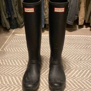 Matte Black used Hunter rain boots